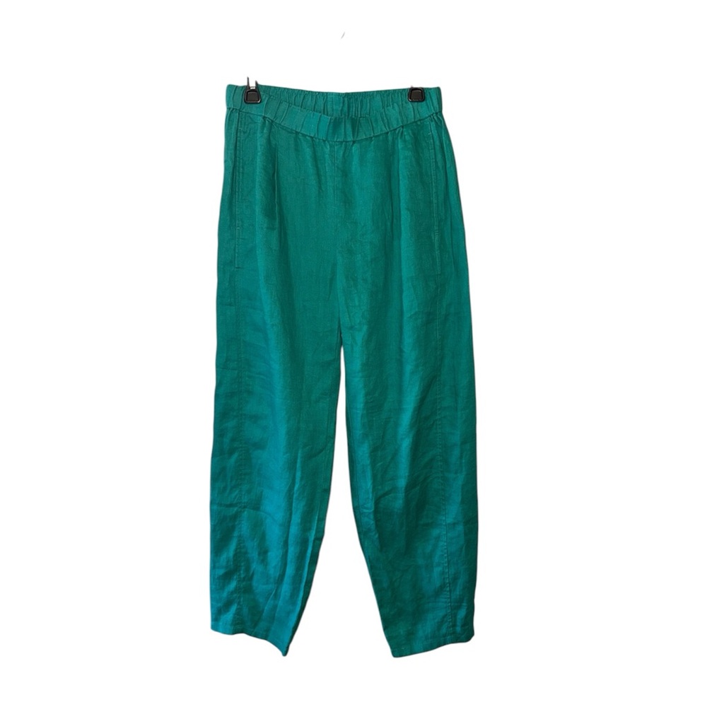 Eileen Fisher Women’s Organic Linen Green Star Lantern Pants XS NEW